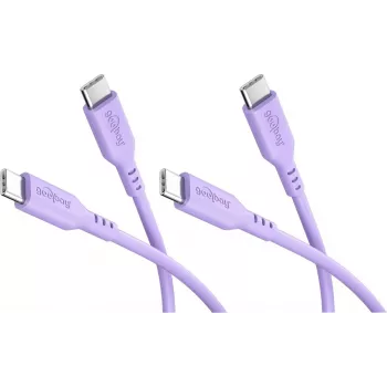 Goobay set 2x USB-C siliconenkabel, 1,5 m, paars (81249)