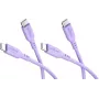 Goobay set 2x USB-C siliconenkabel, 1,5 m, paars (81249)