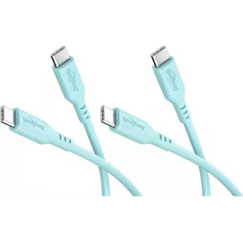 Goobay set 2x USB-C siliconenkabel, 1,5 m, turquoise (81248)