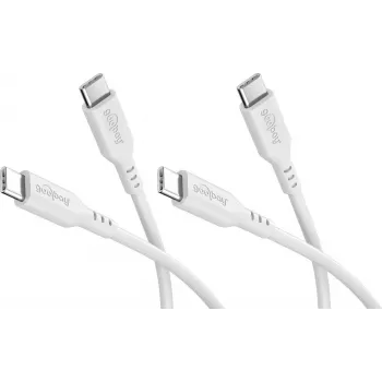 Goobay set 2x USB-C siliconenkabel, 1,5 m, wit (81244)