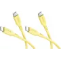 Goobay set 2x USB-C siliconenkabel, 1,5 m, geel (81243)