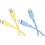 Goobay Sun & Sky set 2x USB-C siliconenkabel 1,5m geel blauw 81274