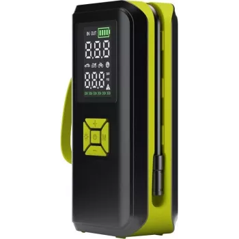 Goobay Tools accu-luchtpomp met digitaal display, 10,3 bar, USB-C laden, LED-licht, 2000 mAh Li-Ion-accu, inclusief adapters en opbergtas 77827