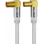 Goobay TV-antennekabel (135 dB typ.), 4-voudig afgeschermd, 1 m, wit – verguld, 90° coax-bus > 90° coax-stekker (70411)