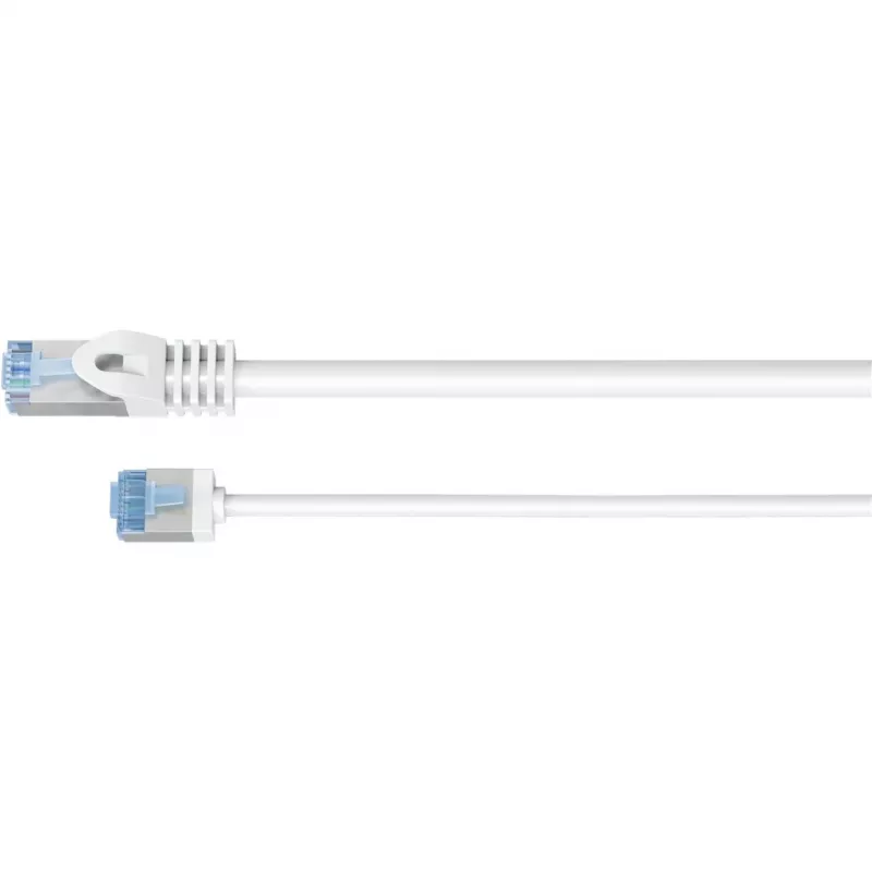 GOOBAY ultra-flexibele Cat.6a slim patchkabel, U/FTP, wit, 3 m, extra korte stekkers