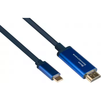 Good Connections GC 4520-CSF015B USB-C naar HDMI adapterkabel, 4K@60Hz, 1,5m, zwart