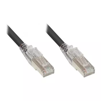 Good Connections RNS® patchkabel met vergrendelingsbeveiliging en vergrendeling, Cat. 6A, S/FTP, PiMF, halogeenvrij (LSZH), 500MHz, zwart, 1,5m