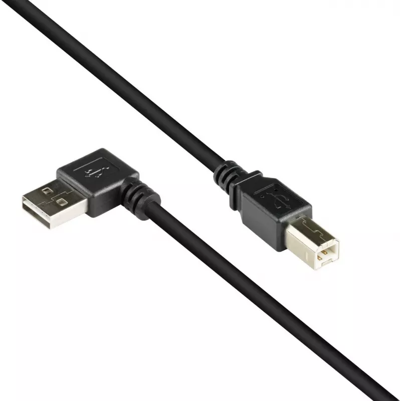 Good Connections USB 2.0 kabel Type-A haaks naar Type-B - Zwart - 0,5 m