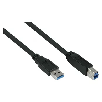 GoodConnections Alcasa UK30P-AB-005S USB 3.2 Gen 1 kabel, USB-A naar USB-B, 0,5 m, zwart