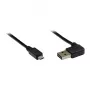 GoodConnections Alcasa USB 2.0 A naar Micro-B kabel, haaks, verguld, 1m, zwart