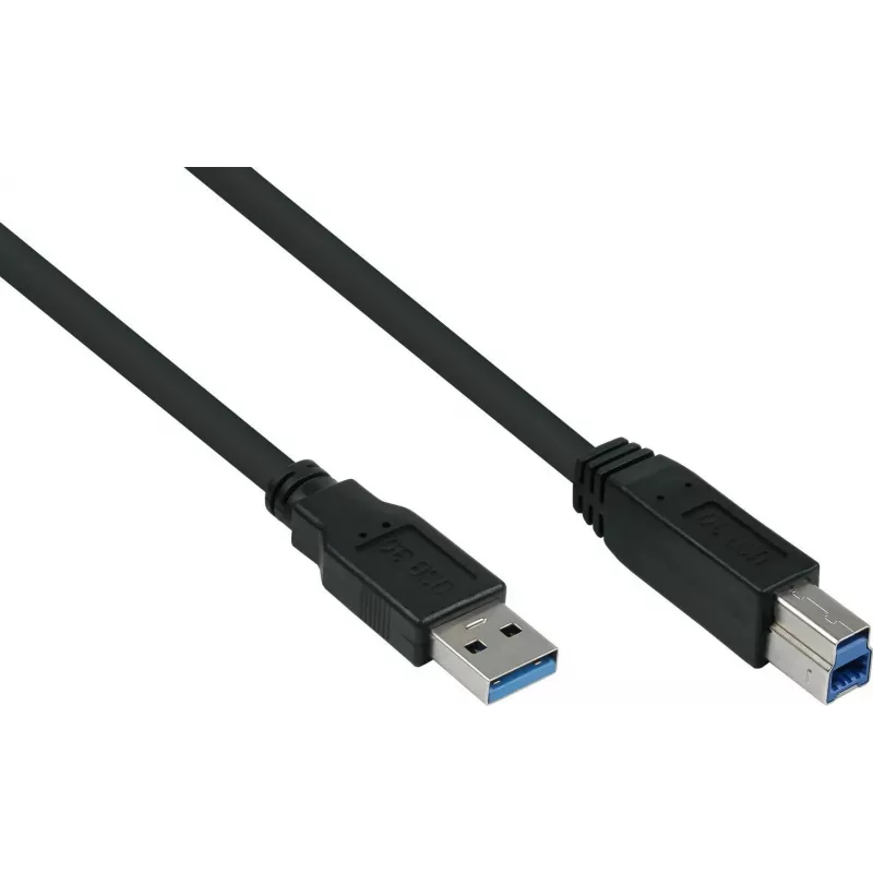GoodConnections Alcasa USB 3.2 Gen 1 kabel A naar B 1,8 m zwart