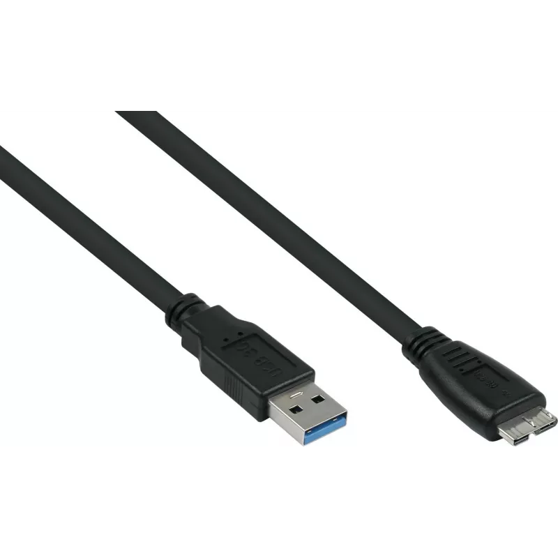 GoodConnections Alcasa USB 3.2 Gen 1 kabel, USB-A naar Micro-B, 1,8 m, zwart