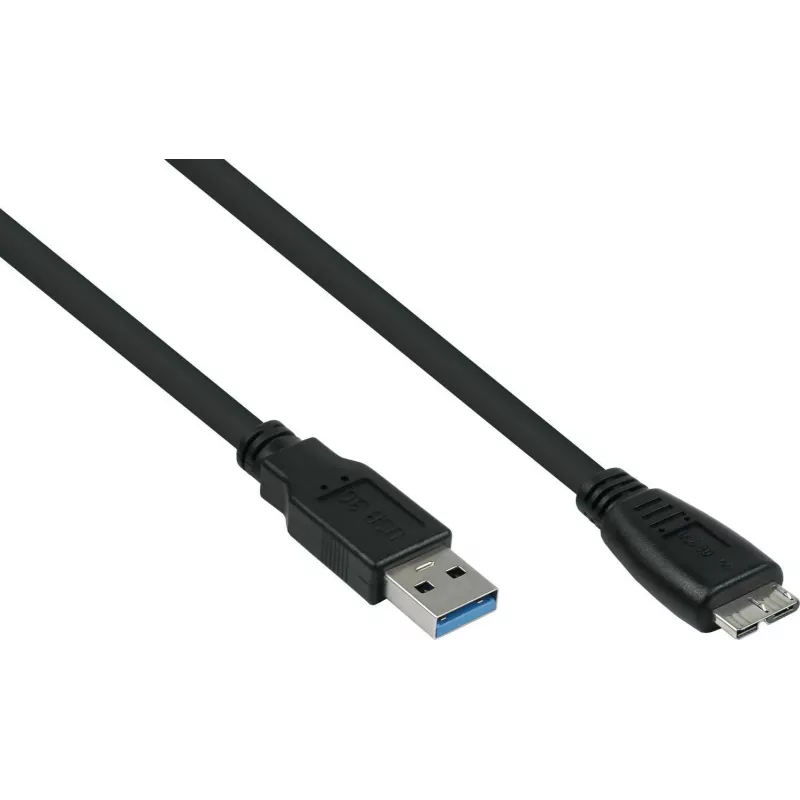 GoodConnections Alcasa USB 3.2 Gen 1 kabel, USB-A naar Micro-USB B, 1 m, zwart
