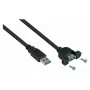 GoodConnections Alcasa USB 3.2 Gen 1 verlengkabel (USB-A stekker naar USB-A stekker) 1m, Zwart
