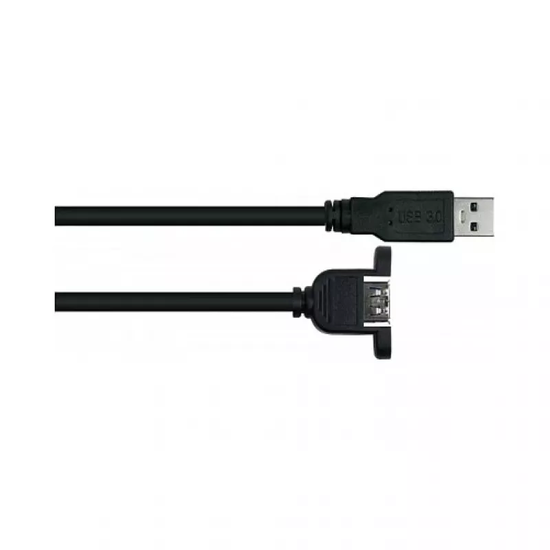 GoodConnections Alcasa UK30P-AEA-020S USB 3.0 Paneelmontage-verlengkabel, USB-A male naar USB-A female, 2 m, zwart
