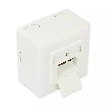 GoodConnections Cat.6 netwerk-wandcontactdoos, 2xRJ45, afgeschermd, opbouw, parelwit RAL1013, GC-N0027