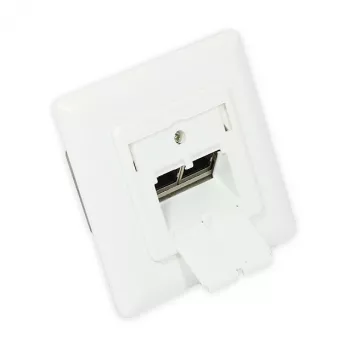 GoodConnections Cat.6A netwerk-wandcontactdoos 2xRJ45 afgeschermd inbouw verticale kabelingang signaalwit RAL9003