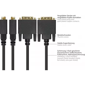 GoodConnections DisplayPort naar DVI-D 24+1 verbindingskabel - 24K vergulde contacten - OFC - zwart - 5 m