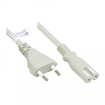 GoodConnections euro-netkabel eurostekker Type-C (recht) naar C7/euro 8 bus (recht), grijs, 0,75 mm², 5 m, Good Connections® (P0370-GR050)