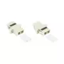 GoodConnections LC/UPC naar LC/UPC duplex glasvezeladapter, OM2 multimode, keramische huls, kunststof behuizing met flens, grijs (LW-K202)