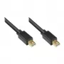 GoodConnections Mini DisplayPort 1.1 kabel, stekker naar stekker, verguld, zwart, 3 m