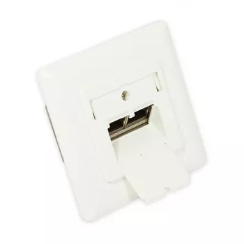 GoodConnections netwerkcontactdoos Cat. 6, 2xRJ45, afgeschermd, inbouw, designcompatibel, verticale kabelingang, parelwit RAL 1013 (GC-N0025)