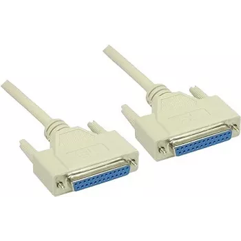 GoodConnections nullmodemkabel DB25 bus naar DB25 bus 1,8m grijs RS-232 serieel gekruist 4030