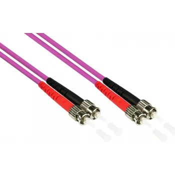 GoodConnections OM4 ST naar ST multimode duplex glasvezel-patchkabel, 7,5 m, LSZH, violet LW-8075ST4