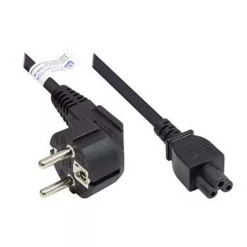 GoodConnections P0105-S018 netsnoer 1,8 m – Schuko-stekker type E+F naar IEC C5 klavertje – H05VV-F – 250 V 2,5 A – zwart