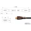 GoodConnections PYTHON Series high-speed HDMI-kabel met Ethernet, 4K UHD 60Hz, 18Gbps, verguld, nylon gevlochten, 3m, zwart (GC-M0018)