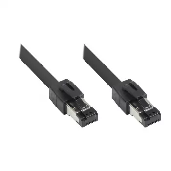 GoodConnections RNS® Cat.8.1 S/FTP patchkabel, 0,5m, zwart, LSZH, 40 Gbit/s, 2000 MHz