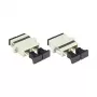 GoodConnections SC/UPC duplex glasvezeladapter, OM2 multimode, keramische huls, kunststof behuizing, met flens, grijs (LW-K207)