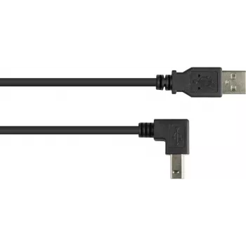 GoodConnections USB 2.0 kabel A naar B haaks naar beneden 2m zwart