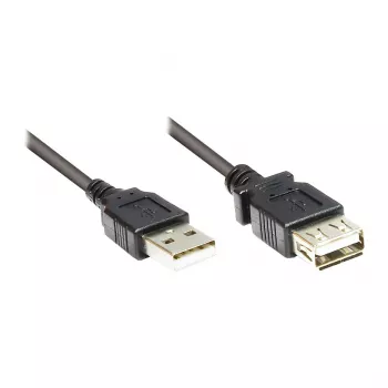 GoodConnections USB 2.0 verlengkabel A-stekker naar A-bus, 0,6 m, zwart