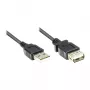 GoodConnections USB 2.0 verlengkabel A-stekker naar A-bus, 0,6 m, zwart
