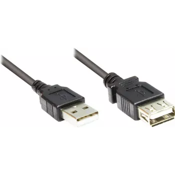 GoodConnections USB 2.0 verlengkabel Type-A stekker naar bus, zwart, 0,3 m