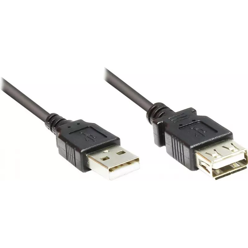 GoodConnections USB 2.0 verlengkabel Type-A stekker naar bus, zwart, 0,3 m