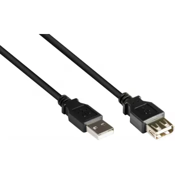 GoodConnections USB 2.0 verlengkabel Type-A stekker naar bus, zwart, 0,3 m