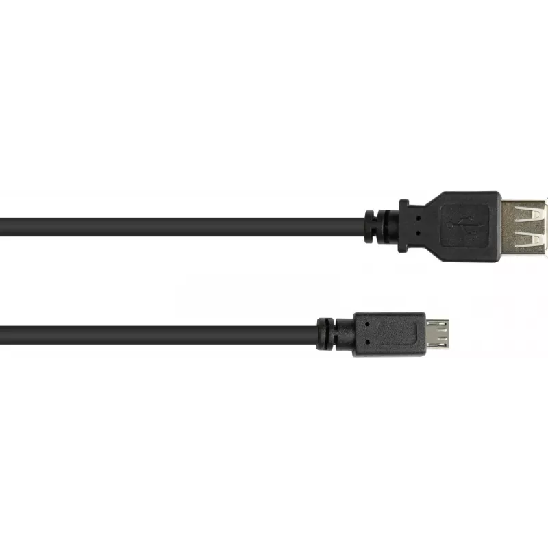 GoodConnections USB-OTG adapterkabel, Micro-USB Type-B stekker naar USB Type-A bus, USB 2.0, 0,1 m, zwart