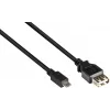 GoodConnections USB-OTG adapterkabel, Micro-USB Type-B stekker naar USB Type-A bus, USB 2.0, 0,1 m, zwart