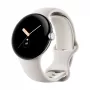 Google Pixel Watch LTE 41mm gepolijste zilveren behuizing met sportband - Chalk