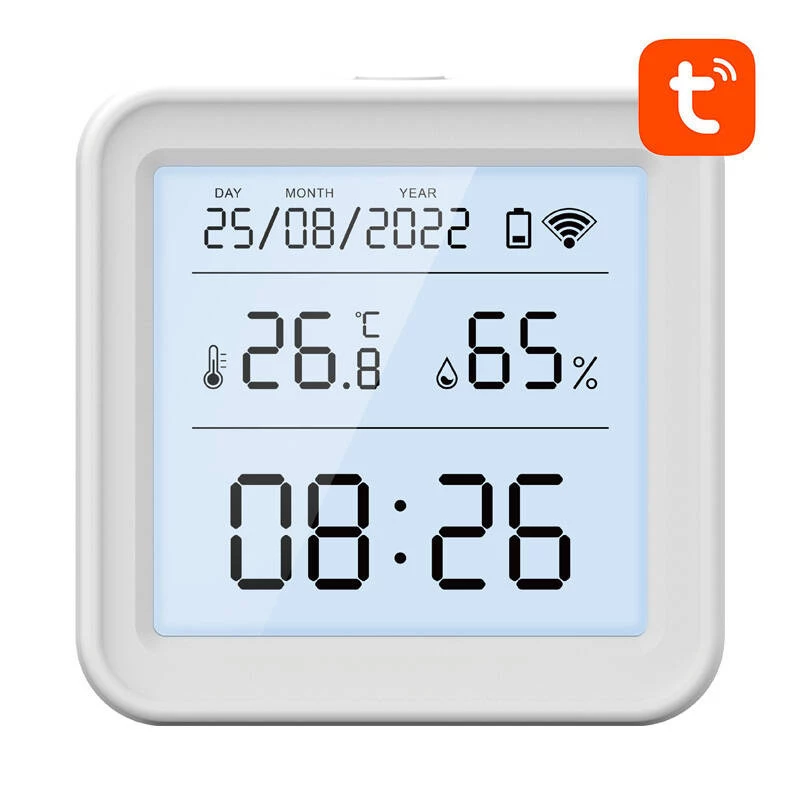 Gosund S6 slimme Wi-Fi temperatuur- en luchtvochtigheidssensor met LCD-display, Tuya-compatibel