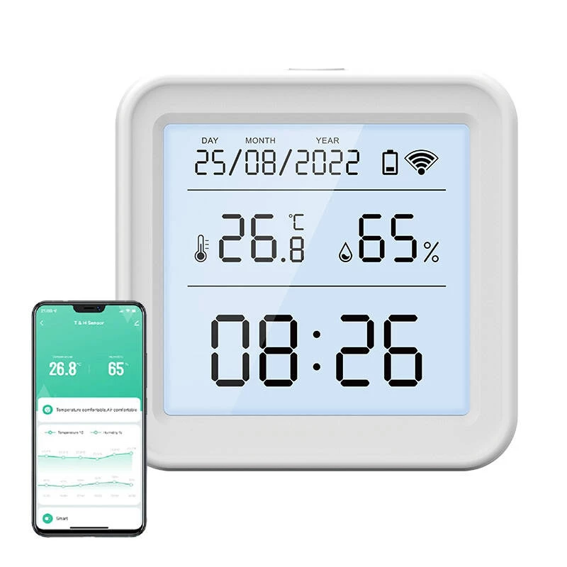 Gosund S6 slimme Wi-Fi temperatuur- en luchtvochtigheidssensor met LCD-display, Tuya-compatibel