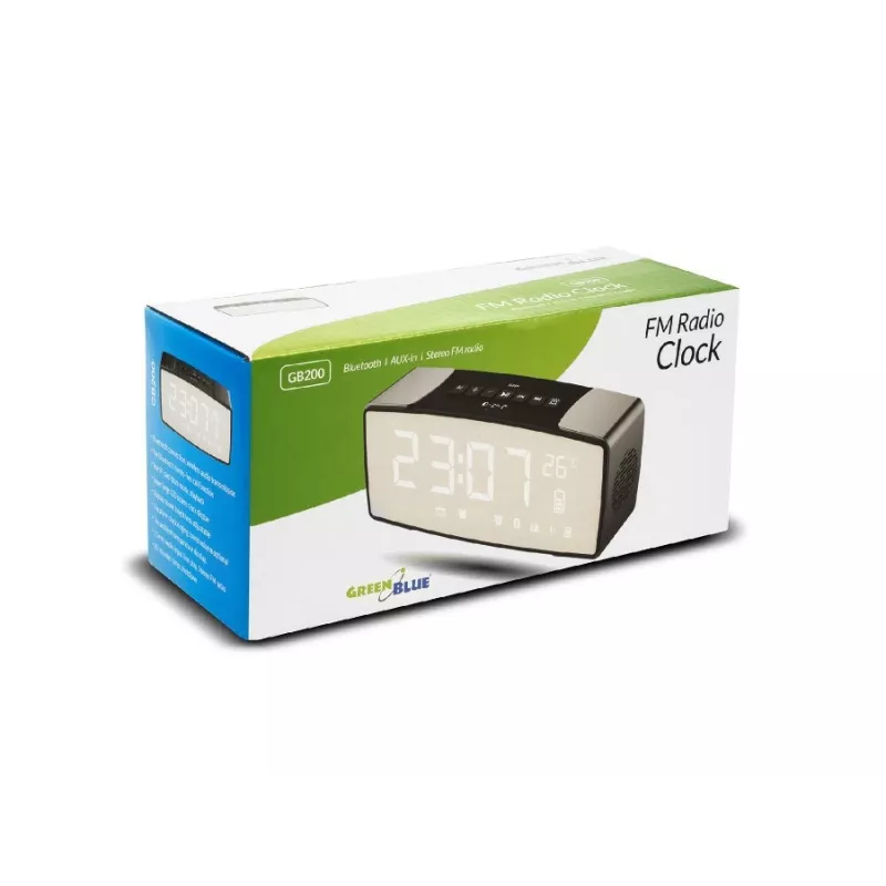 GRB Greenblue GB200 Bluetooth-wekkerradio, FM, AUX-IN, 6 W, temperatuur, 2200 mAh