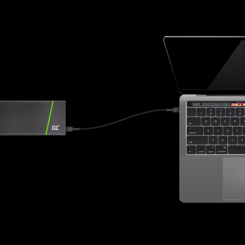 Green Cell GC PowerStream USB Type-C male naar Type-C male snellaadkabel 2m zwart