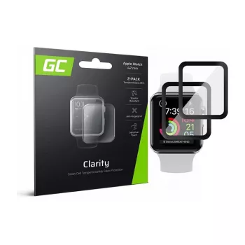 Green Cell GL88 2x GC Clarity displayscherm voor Apple Watch 42mm (temperglas, 9H, helder)