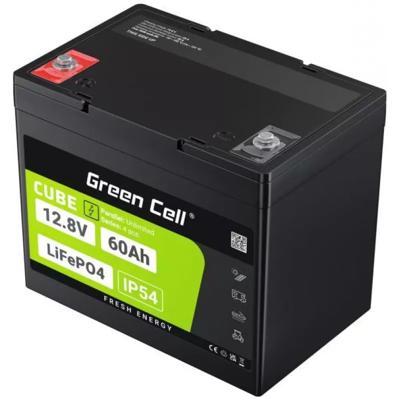 Green Cell LFPGC12V60AH UPS-batterij lithium-ijzerfosfaat (LiFePO4) 12,8 V 60 Ah