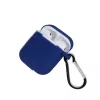 GreenGo Apple AirPods siliconen hoesje met haakje donkerblauw