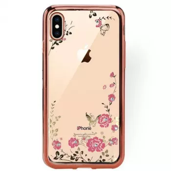 GreenGo Apple iPhone XS Max achtercase flower rose gold