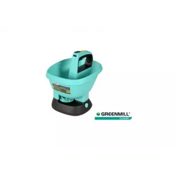 GREENMILL elektrische rotatiestrooier voor de tuin 2,7L accu-strooier voor zaad, mest, zout